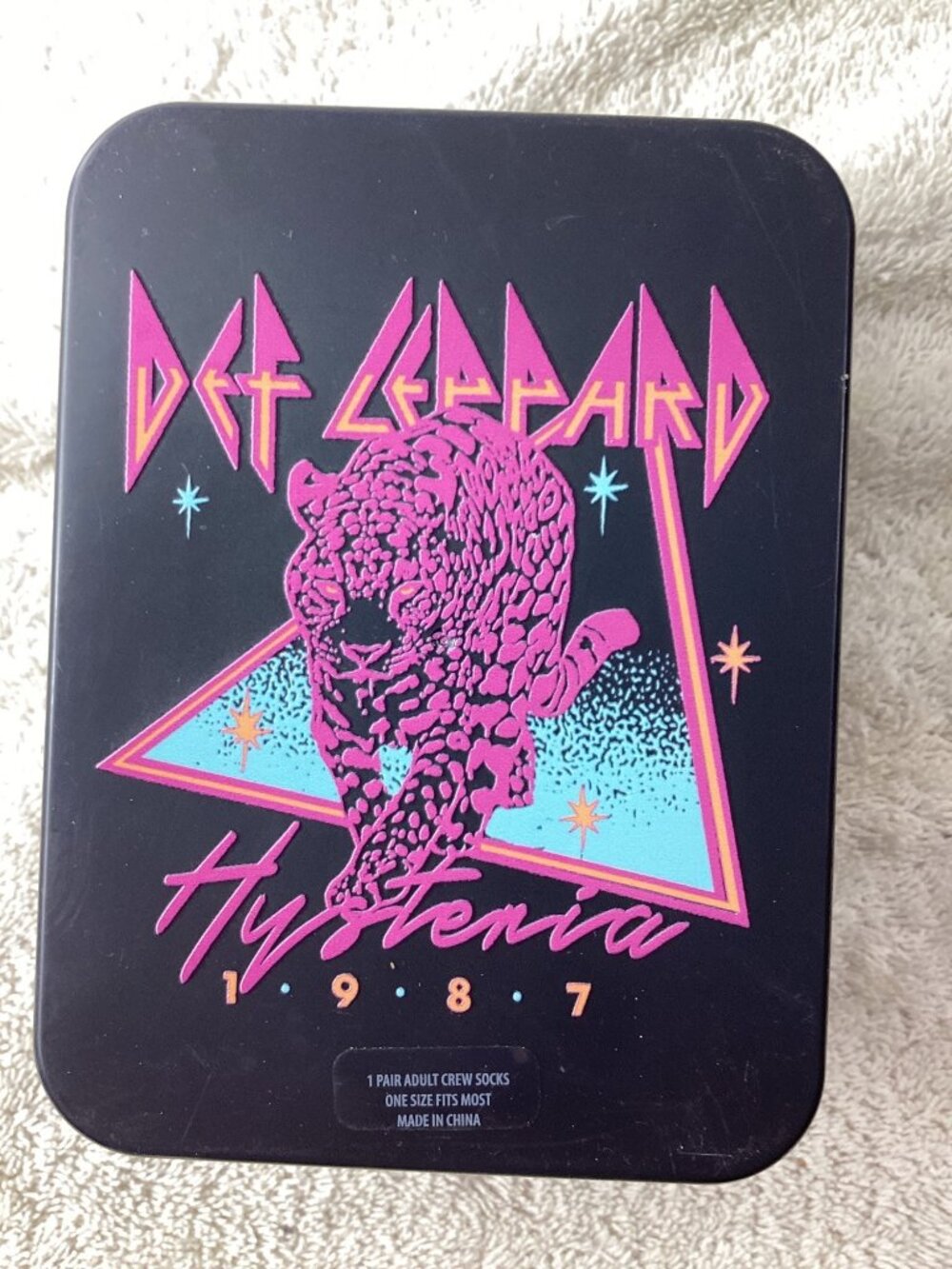 Def Leppard Hysteria 1987 Crew Socks In Collector Box - One Size Fits Most*NIB